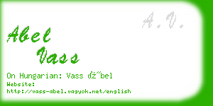 abel vass business card